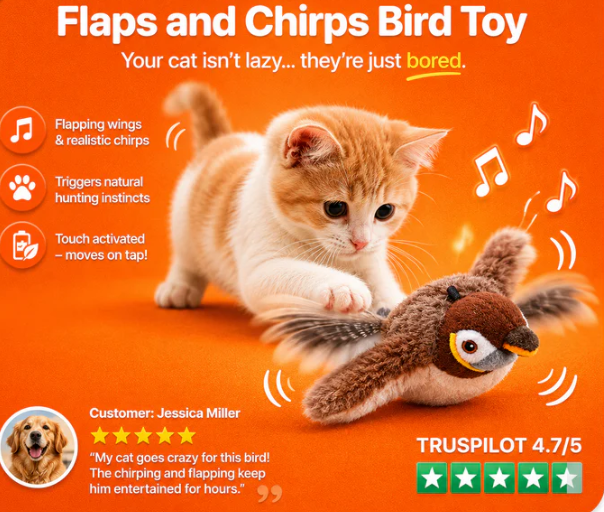 Best Pet Toys™ Flapping Bird Toy