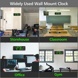 13" Large Digital Wall Clock with Temperature, Date, Auto DST & Night Light