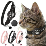 Reflective AirTag Pet Collar – Nylon Safety Buckle