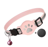 Reflective AirTag Pet Collar – Nylon Safety Buckle
