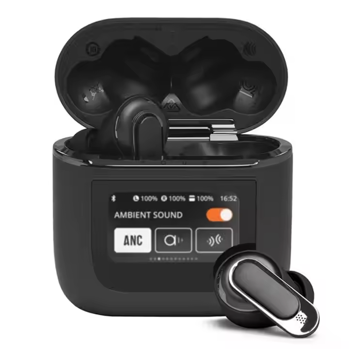 TWS Earbuds with Touch LCD Screen & ANC – Wireless In-Ear Headphones Pro 2, 32H Battery