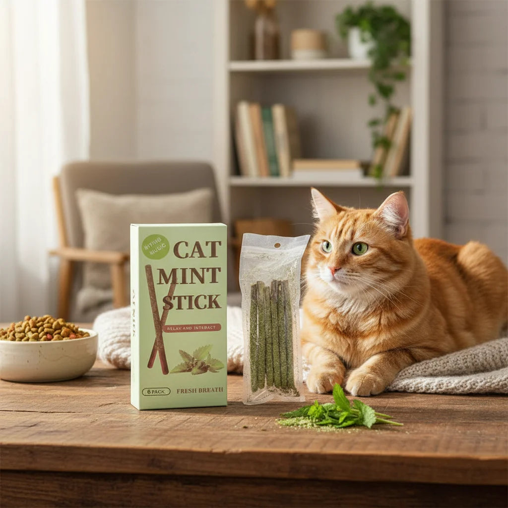 Natural Catnip Chew Sticks for Cats – 6-Pack