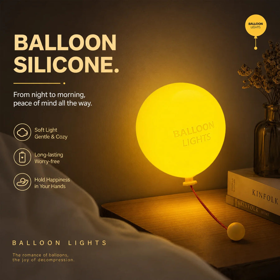 Wall-Mounted Silicone Balloon Night Light – 3-Level Glow