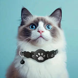 Reflective AirTag Pet Collar – Nylon Safety Buckle