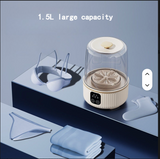 Mini plastic USB-powered washing machine for underwear and socks, portable semi-automatic all-in-one washer and dryer.