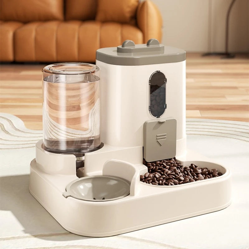 2-in-1 Pet Food & Water Dispenser – Spill-Resistant Bowl