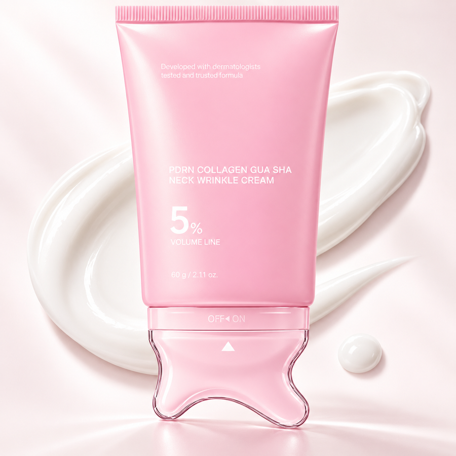 PDRN Collagen Neck Gua Sha Massage Cream Pink Bottle Collagen Lifting Cream