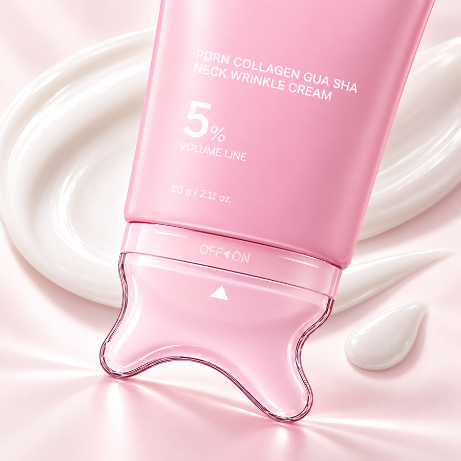 PDRN Collagen Neck Gua Sha Massage Cream Pink Bottle Collagen Lifting Cream