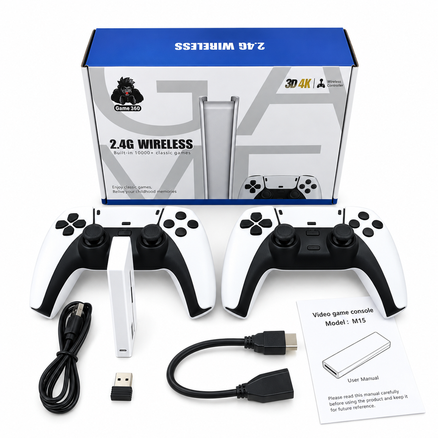RetroStick Gaming Console – 40,000 Classic Games with Dual Wireless Controllers