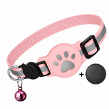 Reflective AirTag Pet Collar – Nylon Safety Buckle