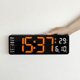 13" Large Digital Wall Clock with Temperature, Date, Auto DST & Night Light