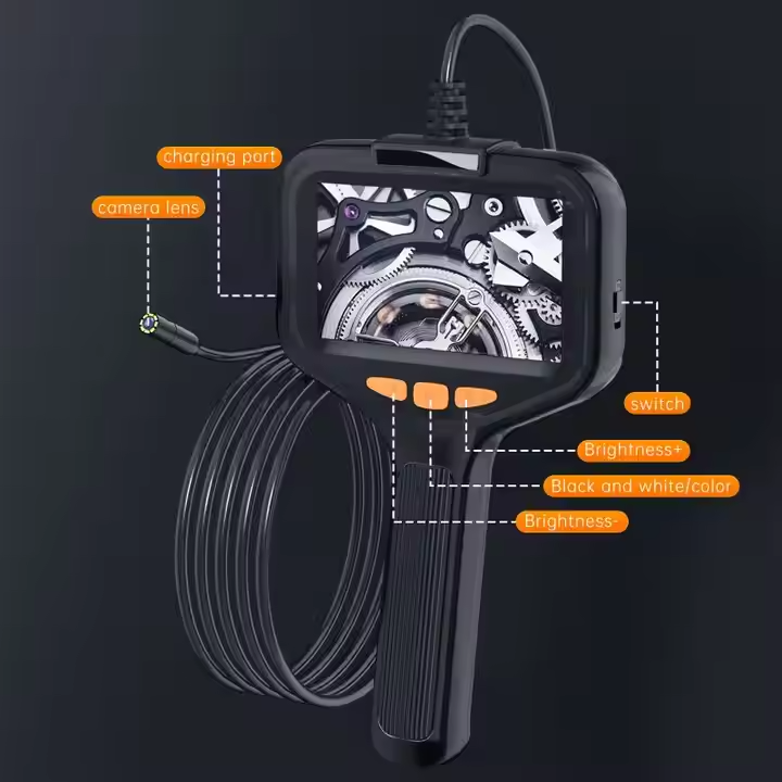 P200 Industrial Endoscope 8mm 1080P HD Camera with 4.3" LCD Screen & 8 LED Lights
